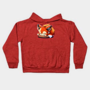 Cute Sleeping Baby Fox - Artwork Kids Hoodie